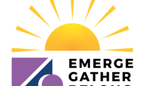 Emerge, Gather, Belong theme logo