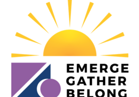 Emerge, Gather, Belong theme logo